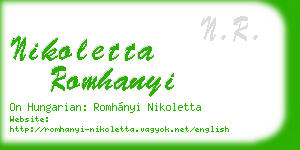 nikoletta romhanyi business card